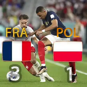 Сборная Франции со счетом 3:1 обыграла команду Польши